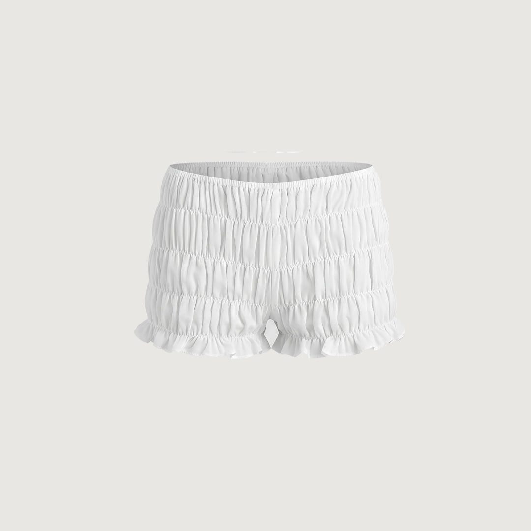 White Ruched Short Set