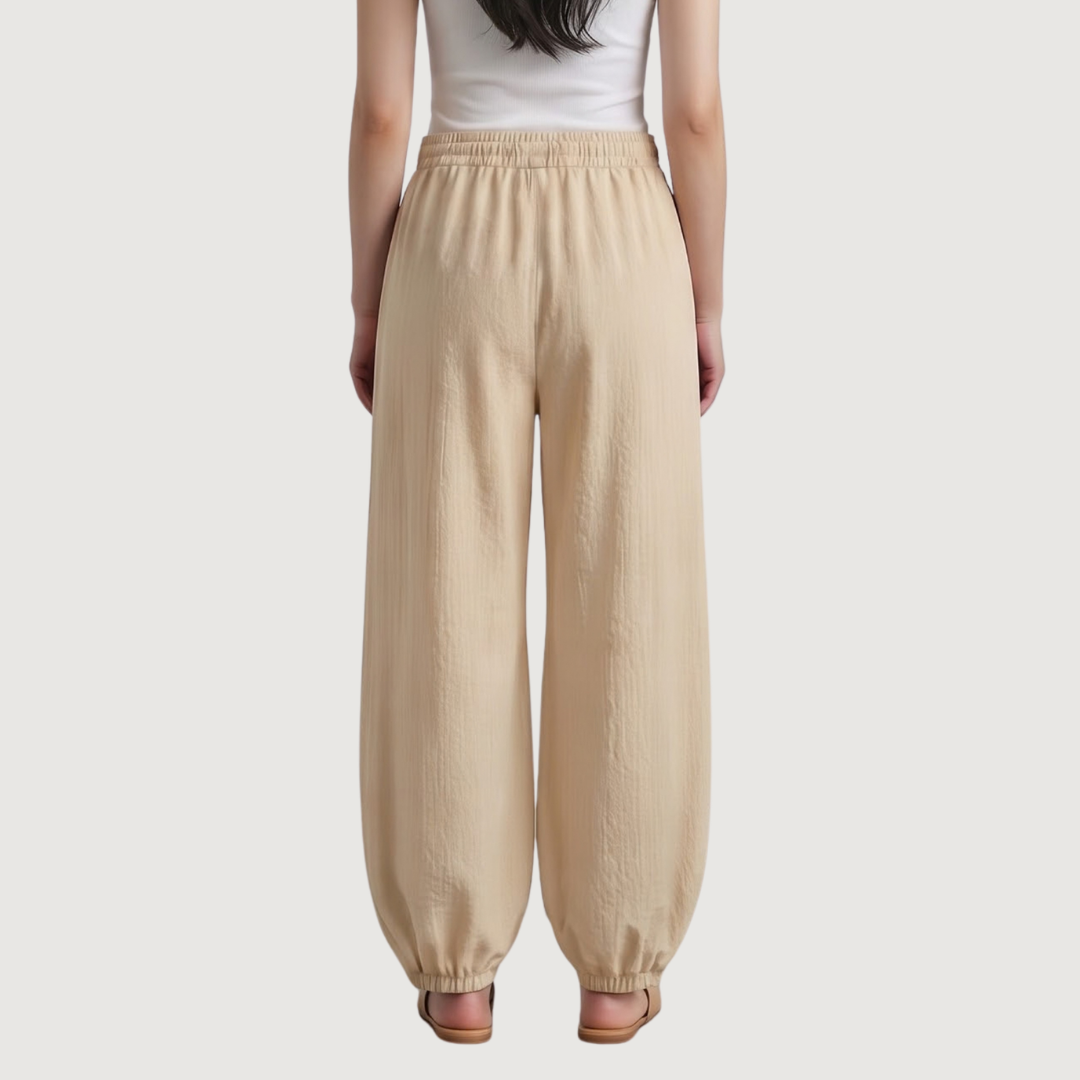 Sand Poplin Balloon Pants