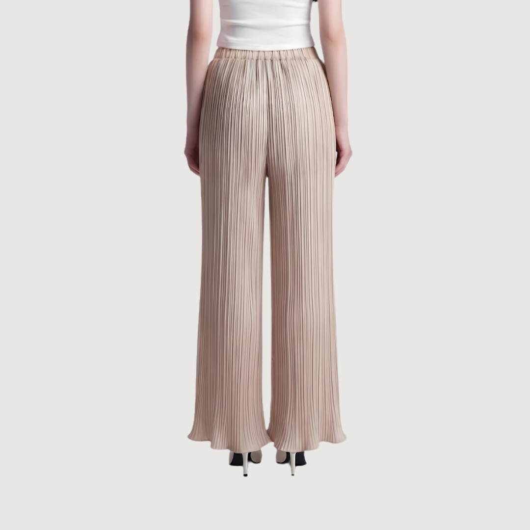 Pantalon Plisse Beige