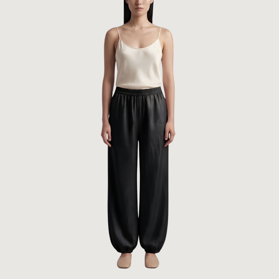 Obsidian Satin Balloon Pants