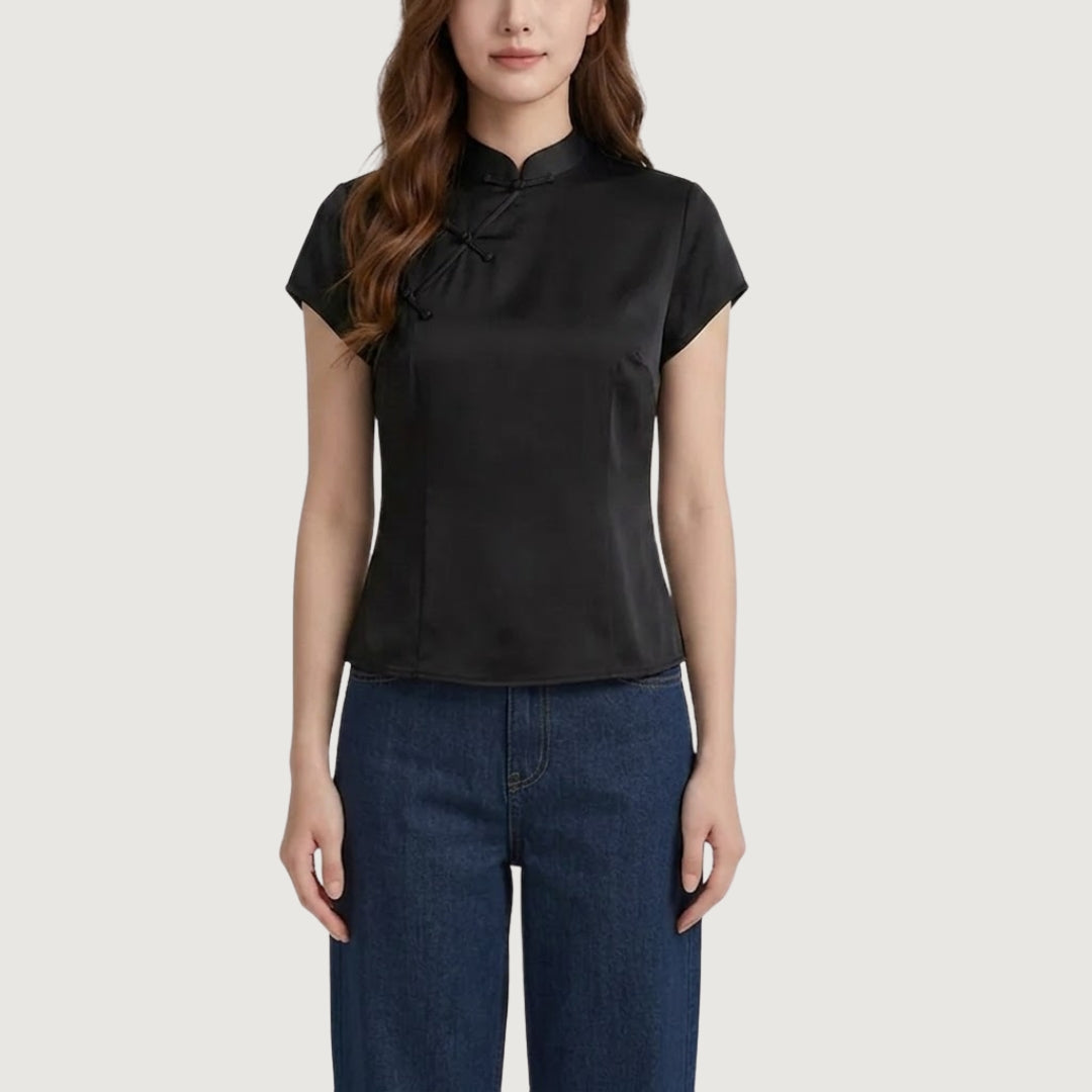 Seoul Silk Mock-Neck