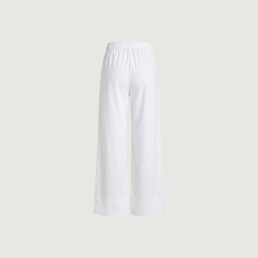 Soft White Straight-Leg Pants