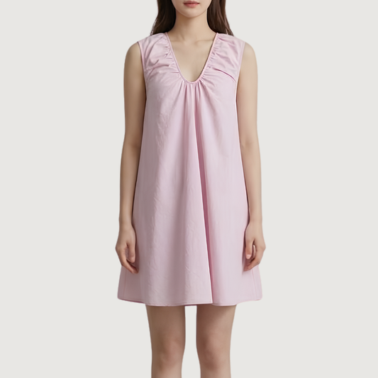 Blush Gathered Mini Dress