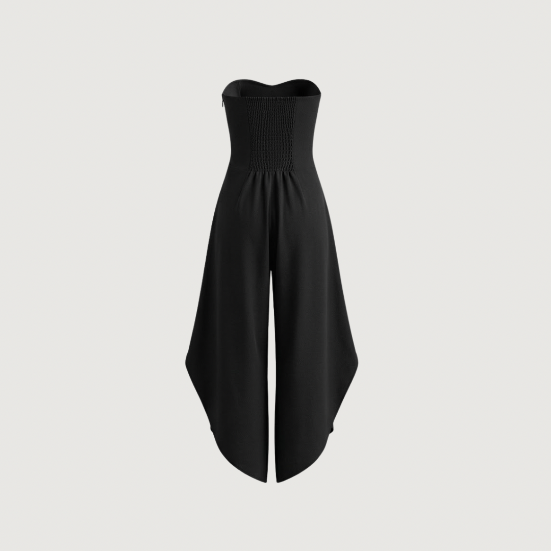 Amour Scarf-Hem Strapless Jumpsuit