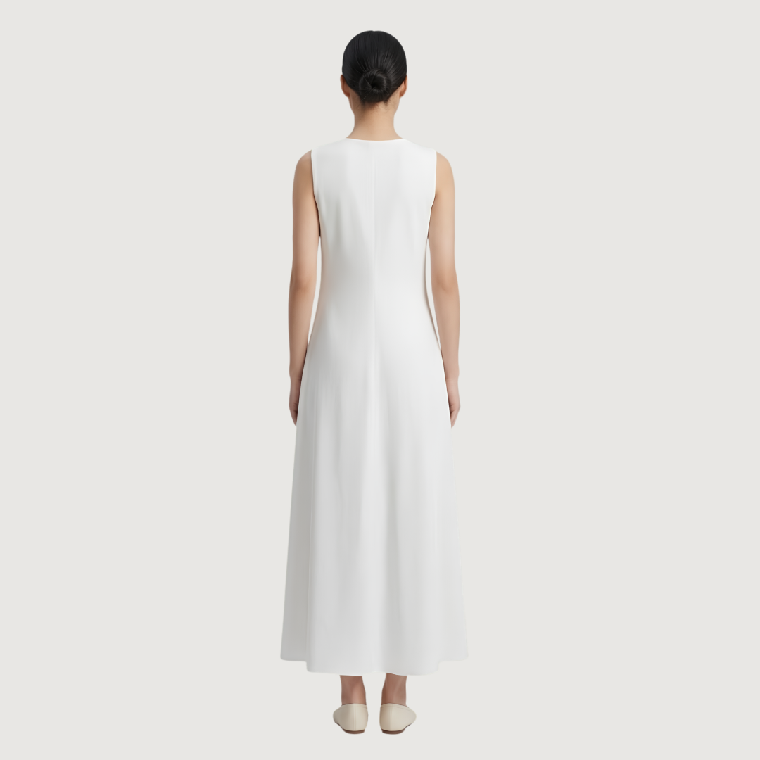 Blanc Gathered Maxi Dress