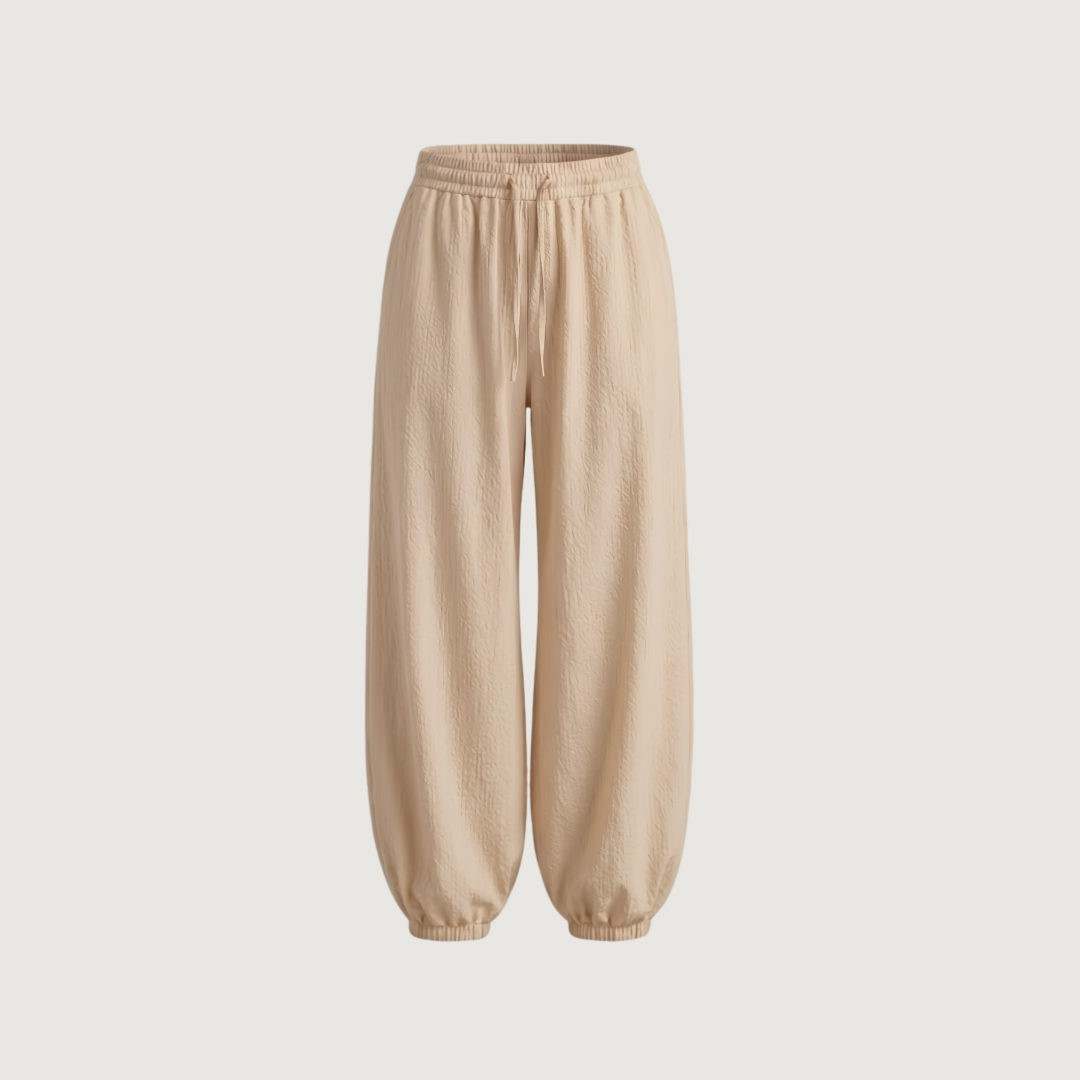 Sand Poplin Balloon Pants