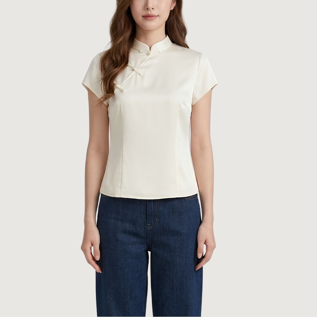 Seoul Silk Mock-Neck