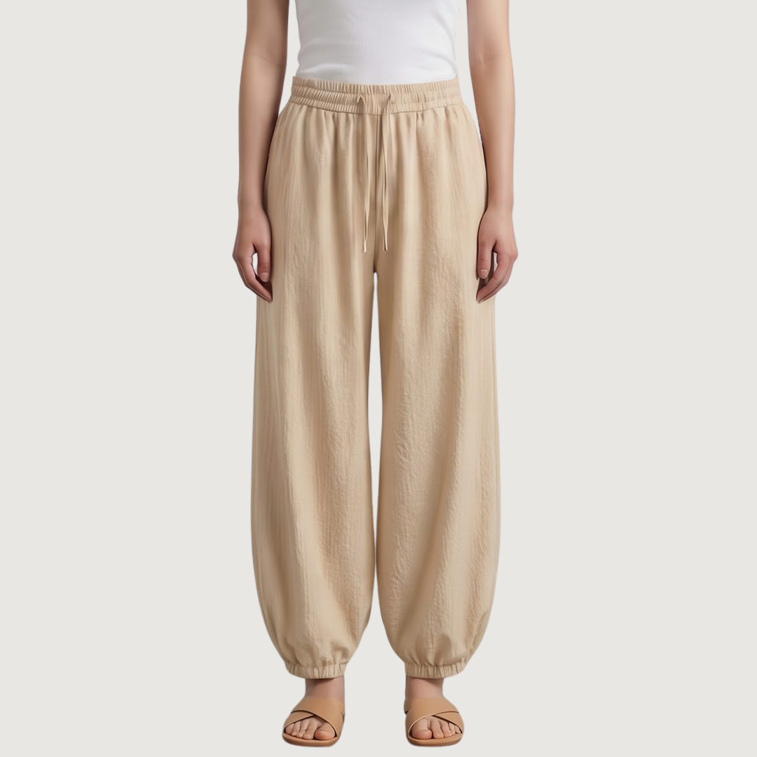 Sand Poplin Balloon Pants
