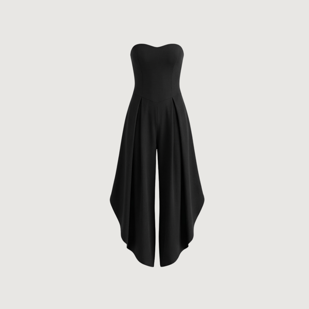 Amour Scarf-Hem Strapless Jumpsuit