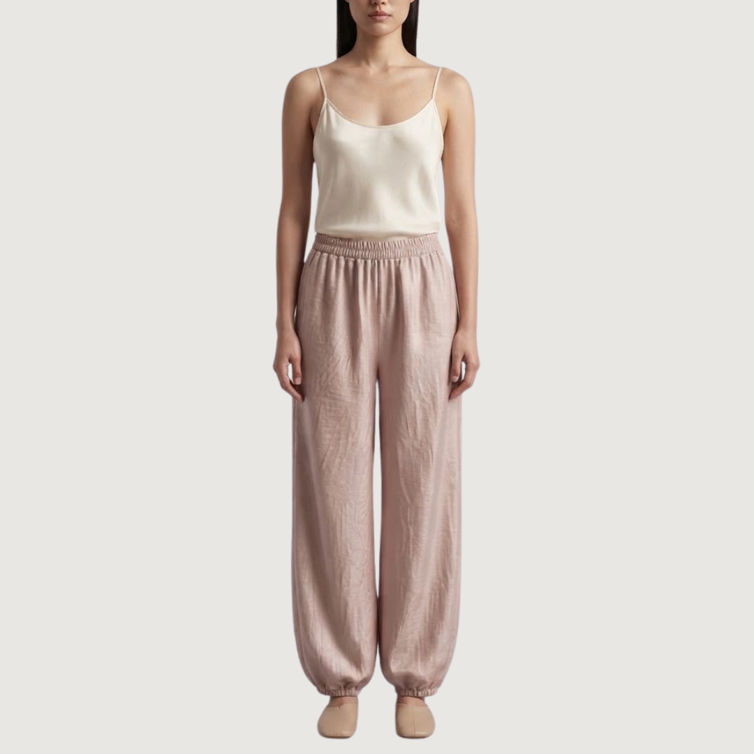 Blush Satin Balloon Pants