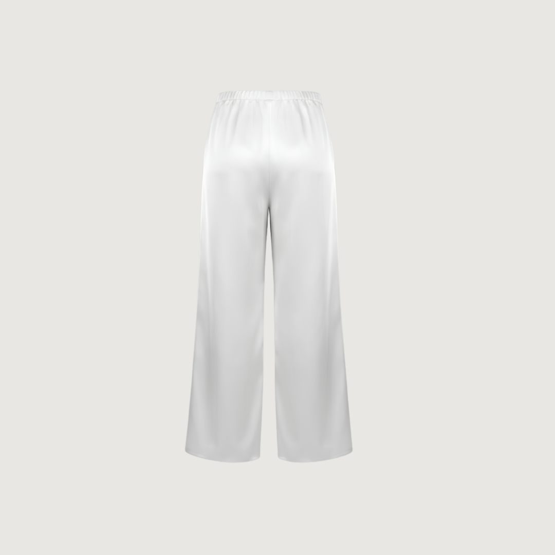 Blanc Satin Wide Pants