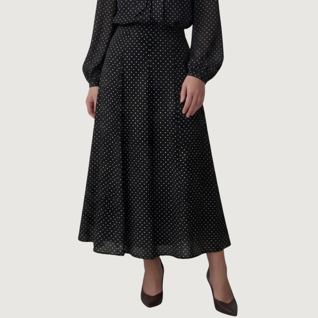 Obsidian Polka Dot Midi Skirt