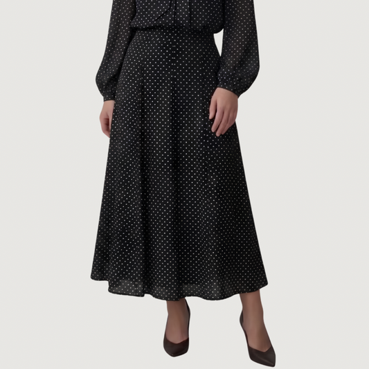 Obsidian Polka Dot Midi Skirt