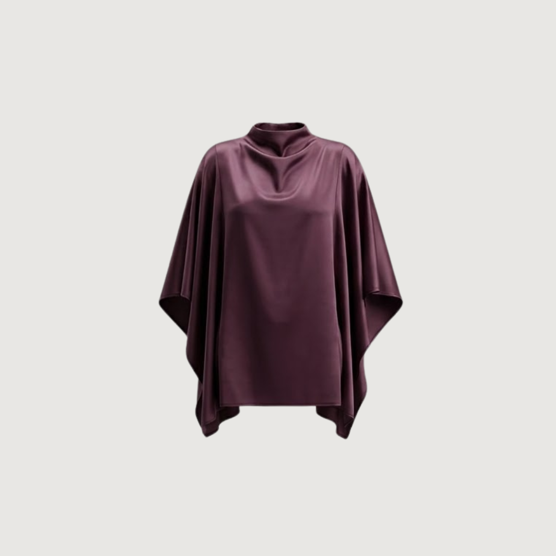 Plum Satin Flutter Tunic