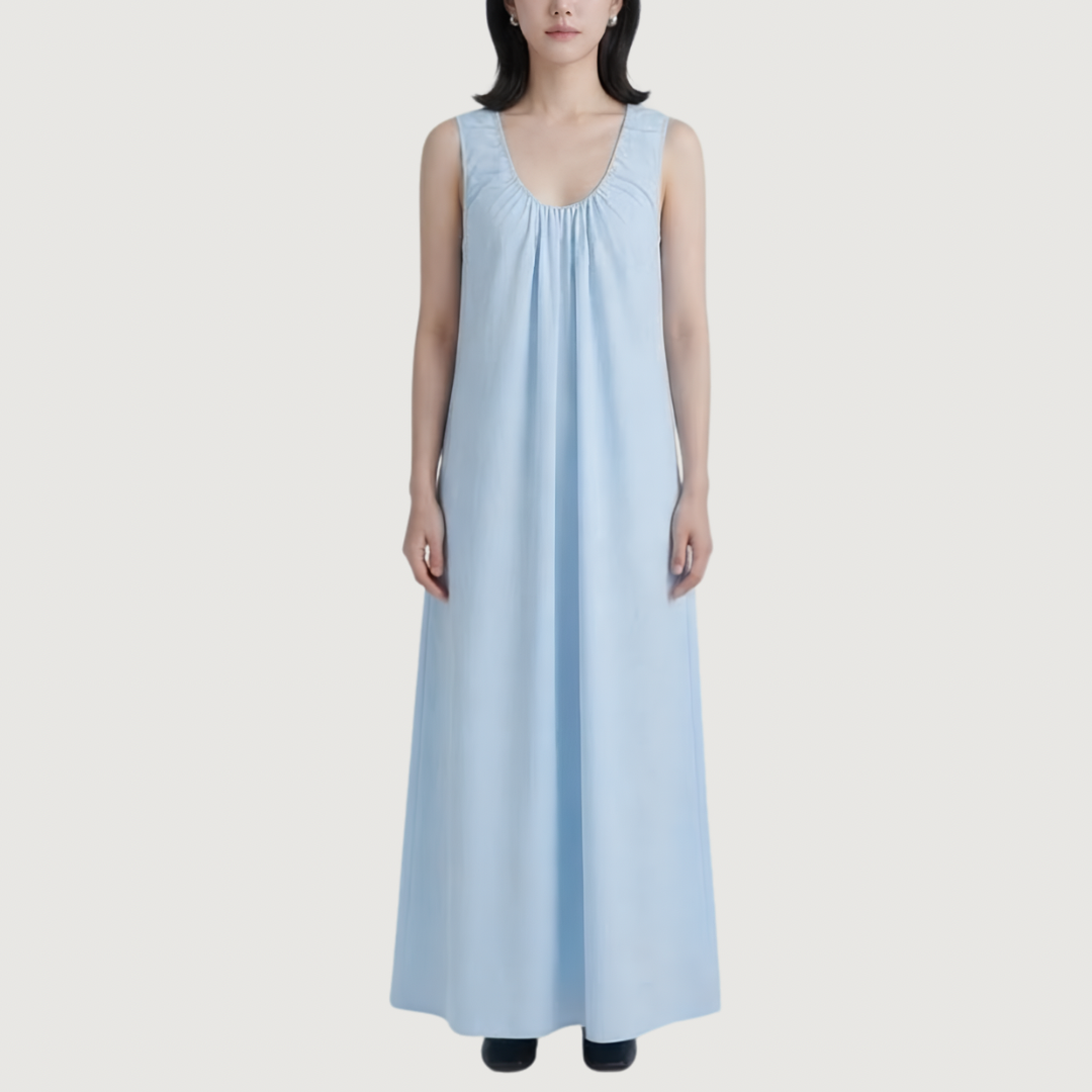 Sky Gathered Maxi Dress