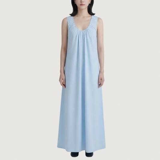 Sky Gathered Maxi Dress