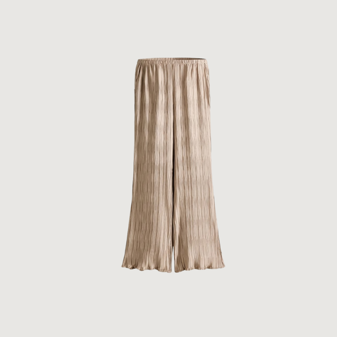 Pantalon Plisse Beige