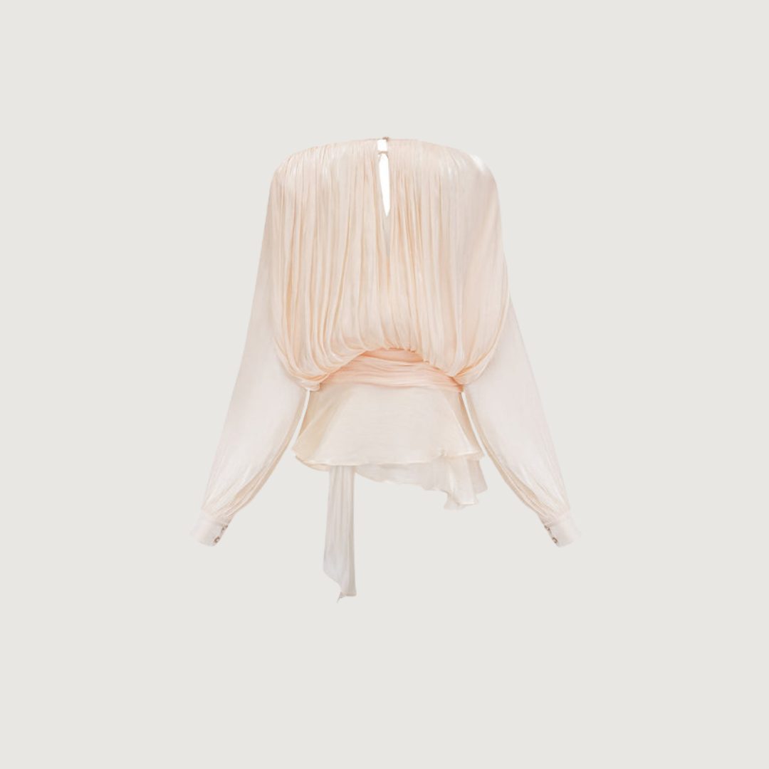 Vestido Mini Volantes Metalizado Blush