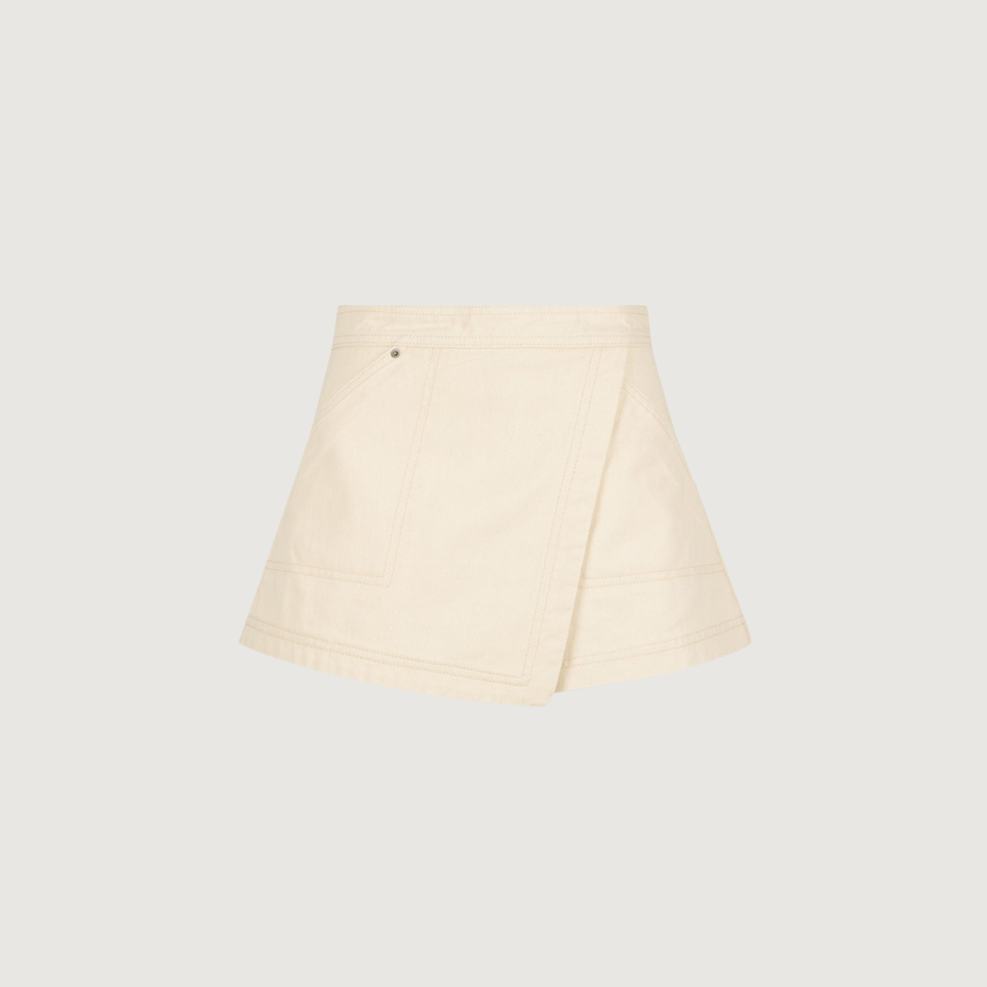 Falda Short Conjunto Denim Cruzado