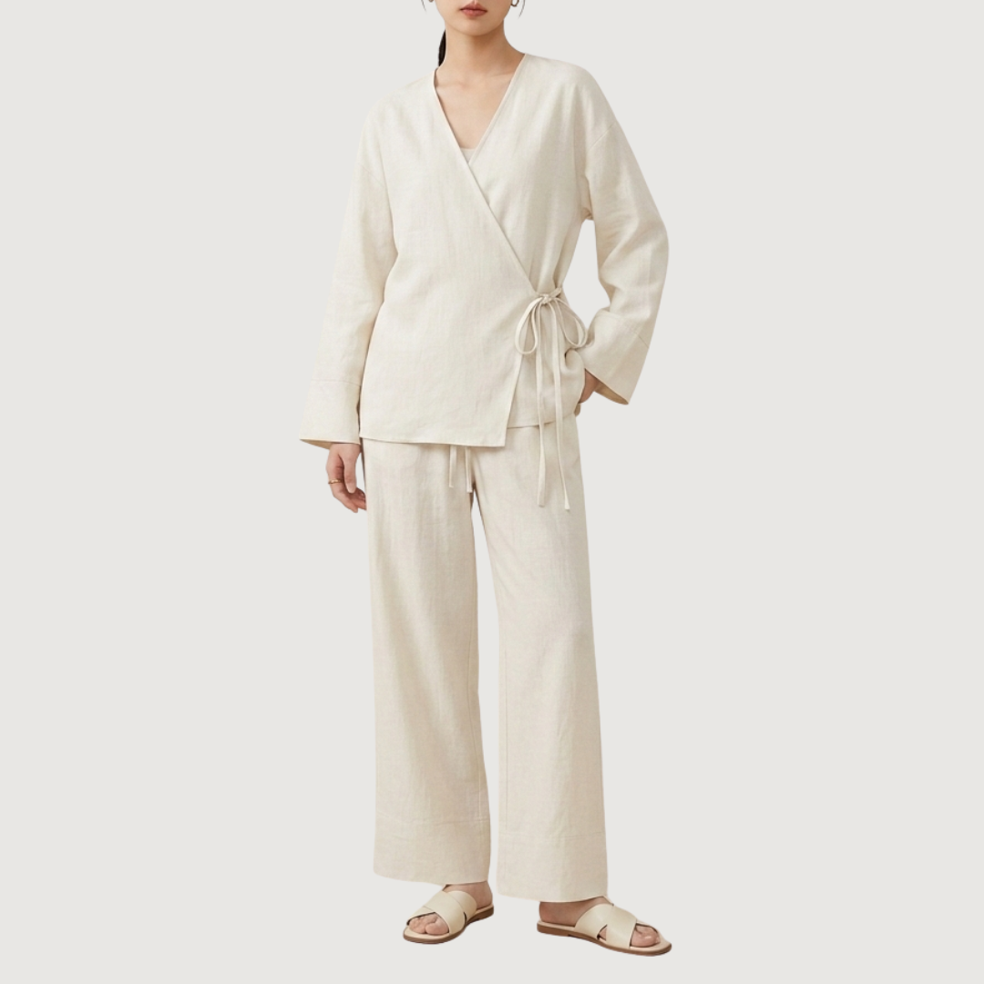 Pantalon Conjunto Kimono Cruzado