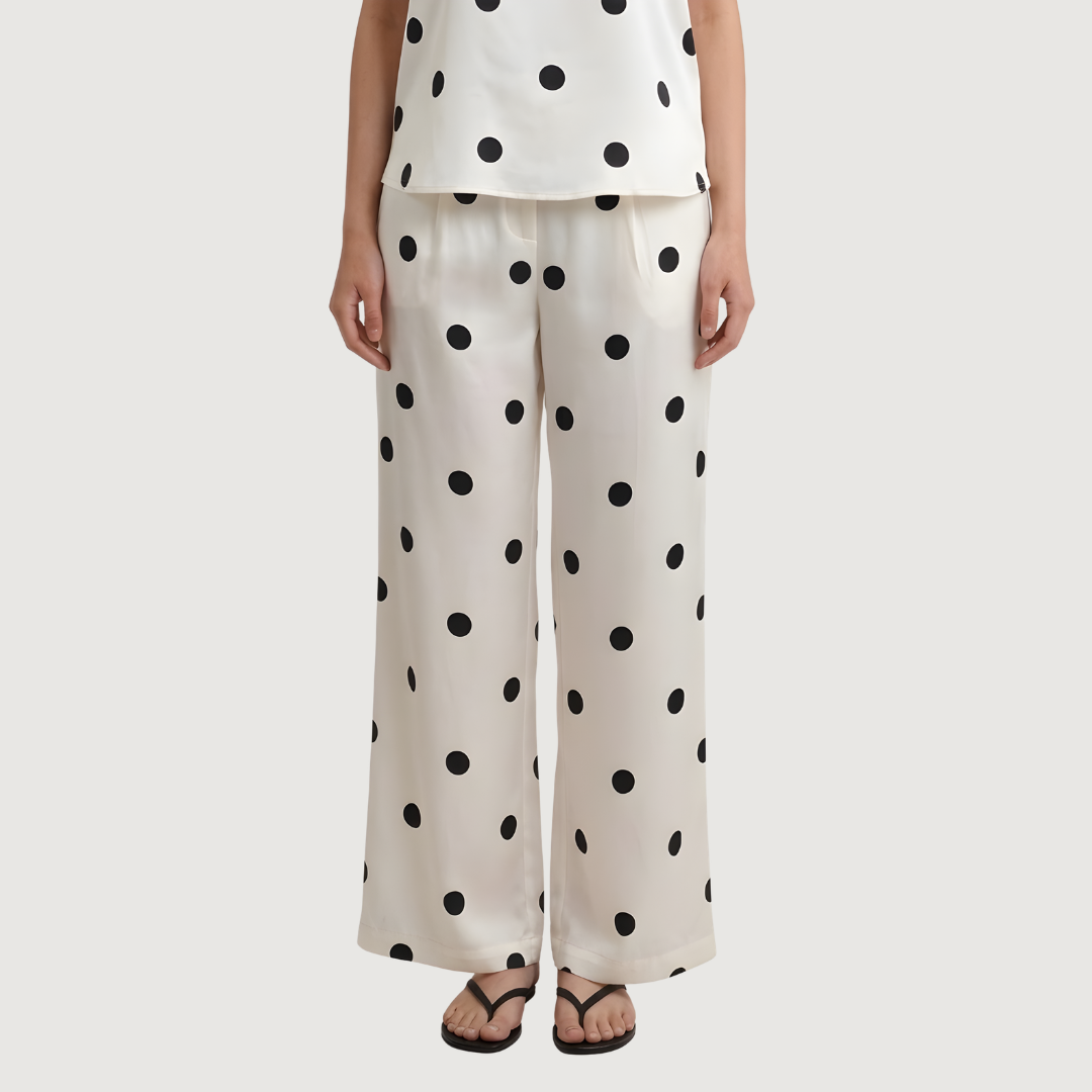 Pantalon Flow Dot Ivory Noir