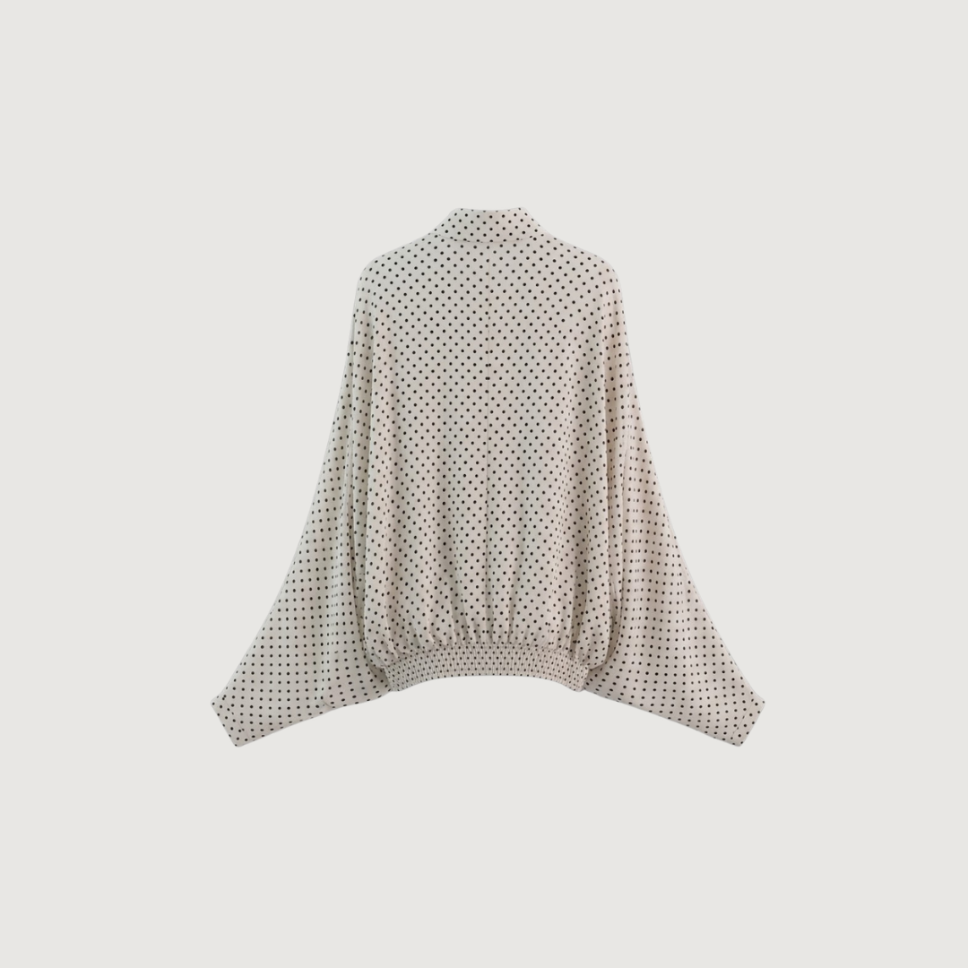 Tie-Neck Polka Dot Blouse