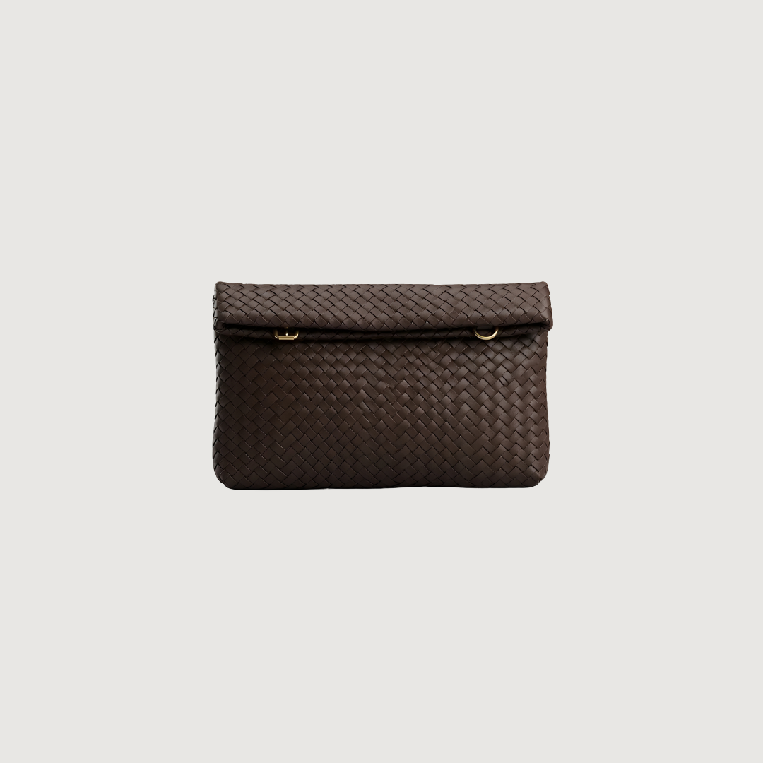Woven Mocha Clutch