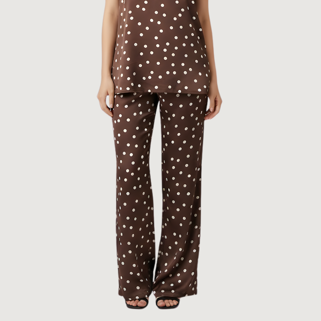 Pantalon Flow Dot Mocha Blanc image 0