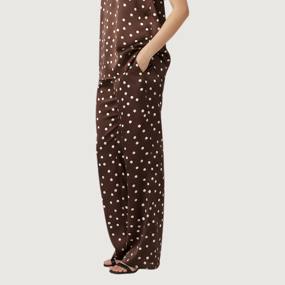 Pantalon Flow Dot Mocha Blanc image 1