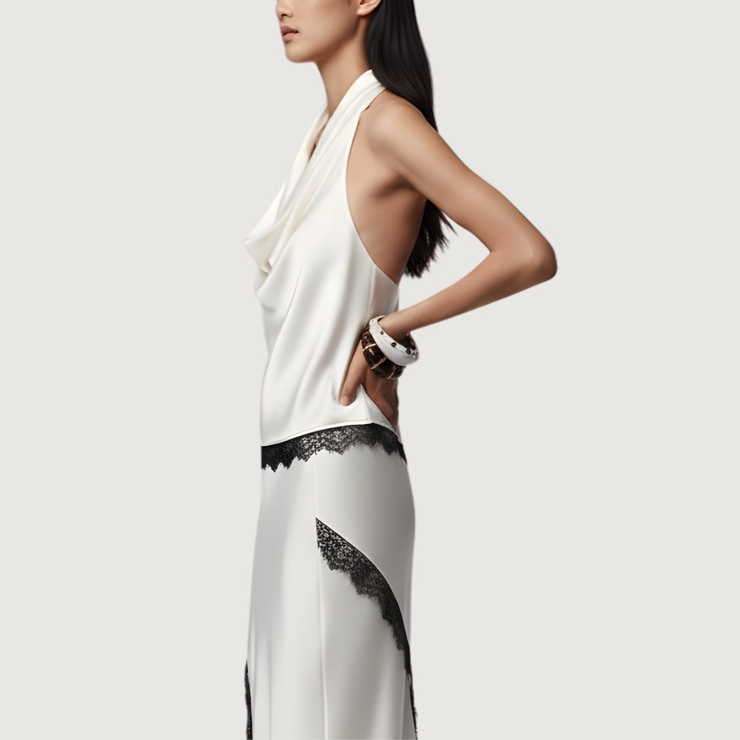 Blusa Satin Lace Ivory