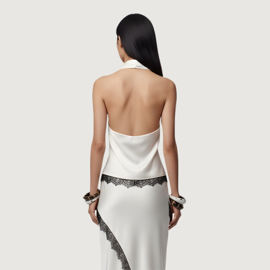 Blusa Satin Lace Ivory