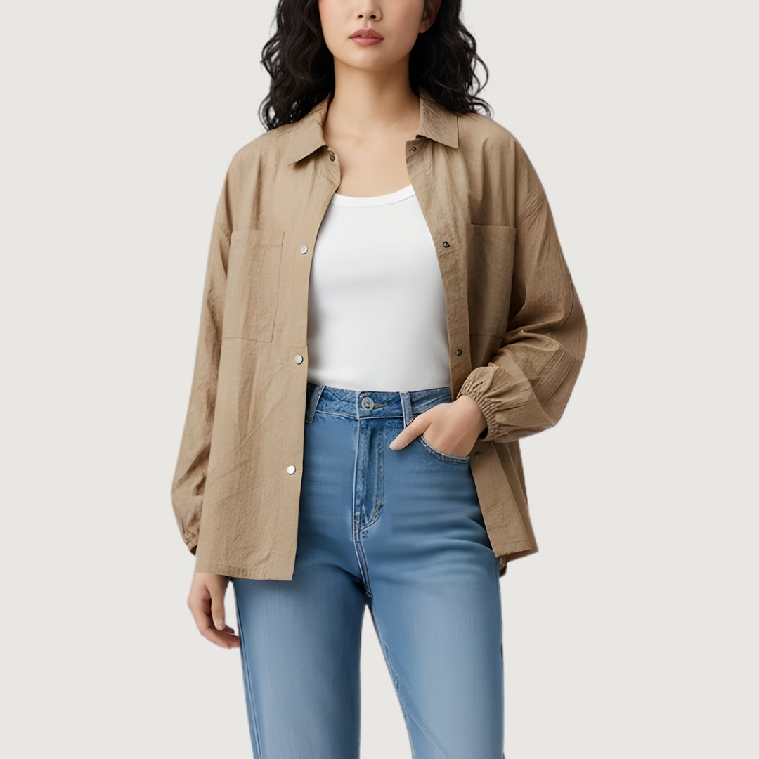 Scrunch Satin Shirt Gold