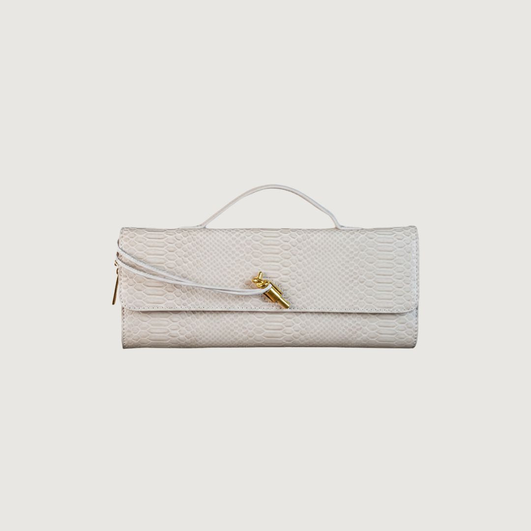 Clutch Croco Ivory