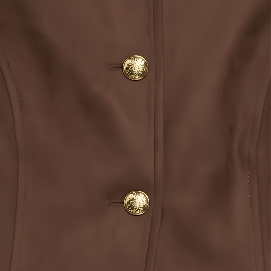 Golden Button Vest Mocha