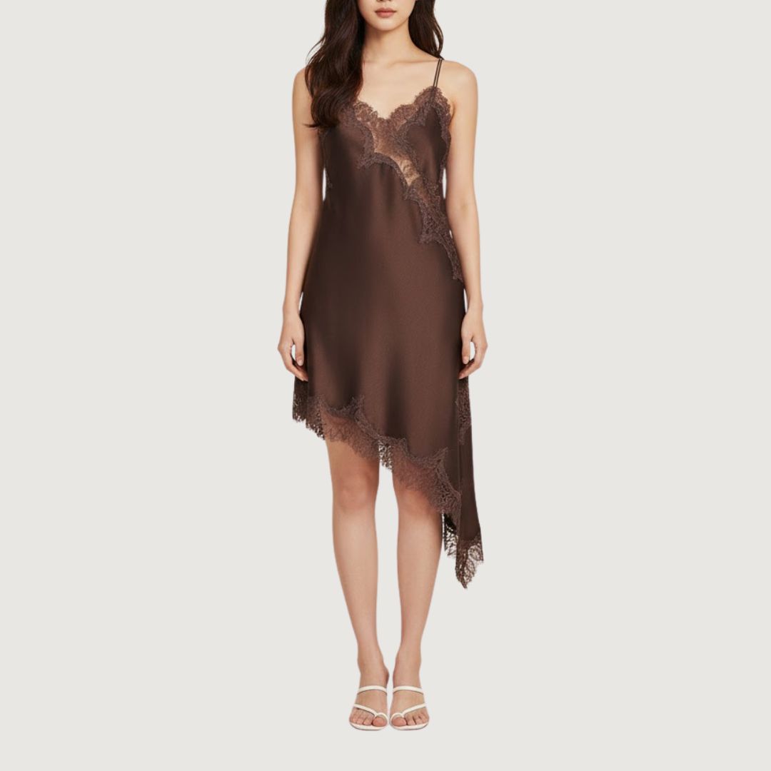 Blusa Lace Asimetrica Mocha