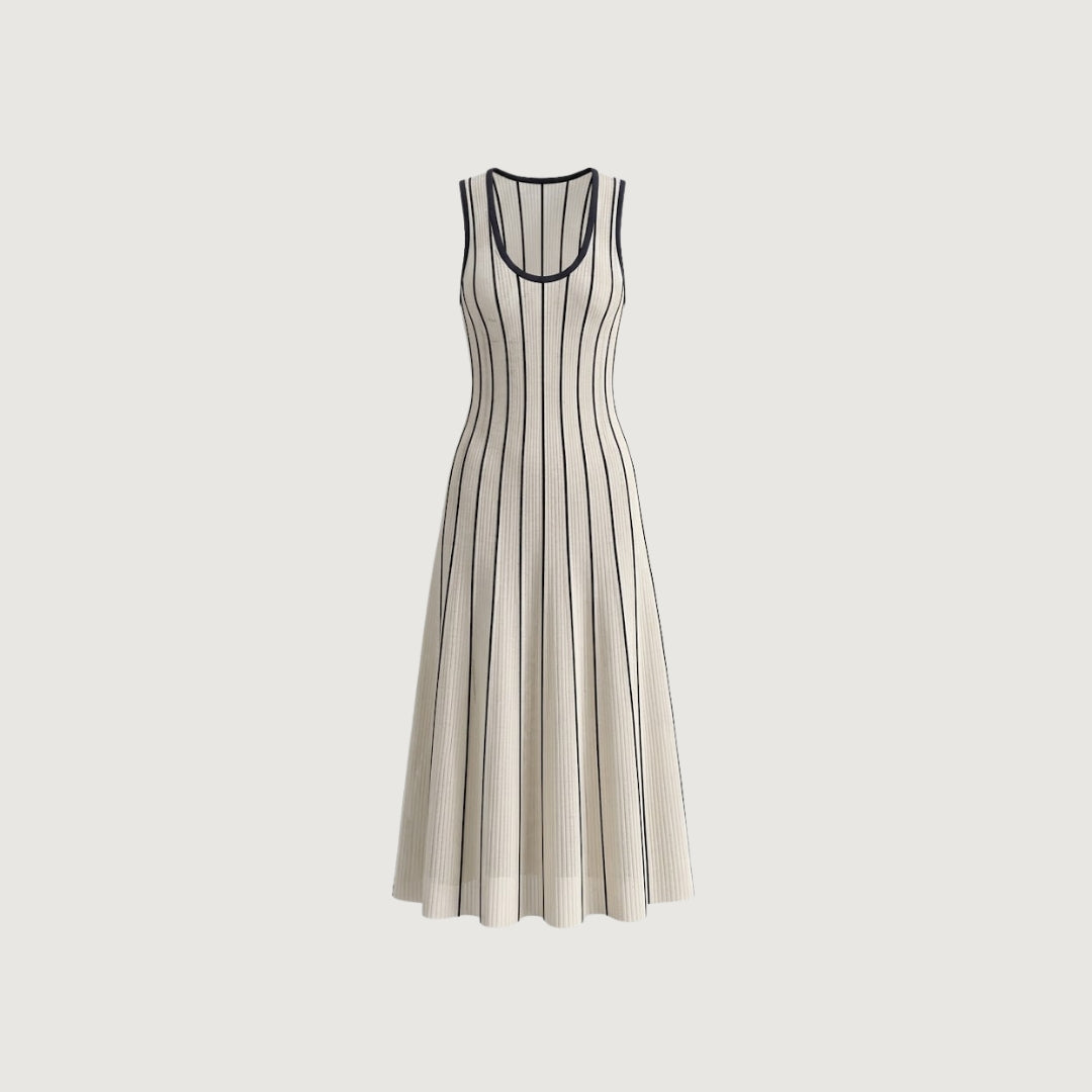 Striped Ribbed Midi