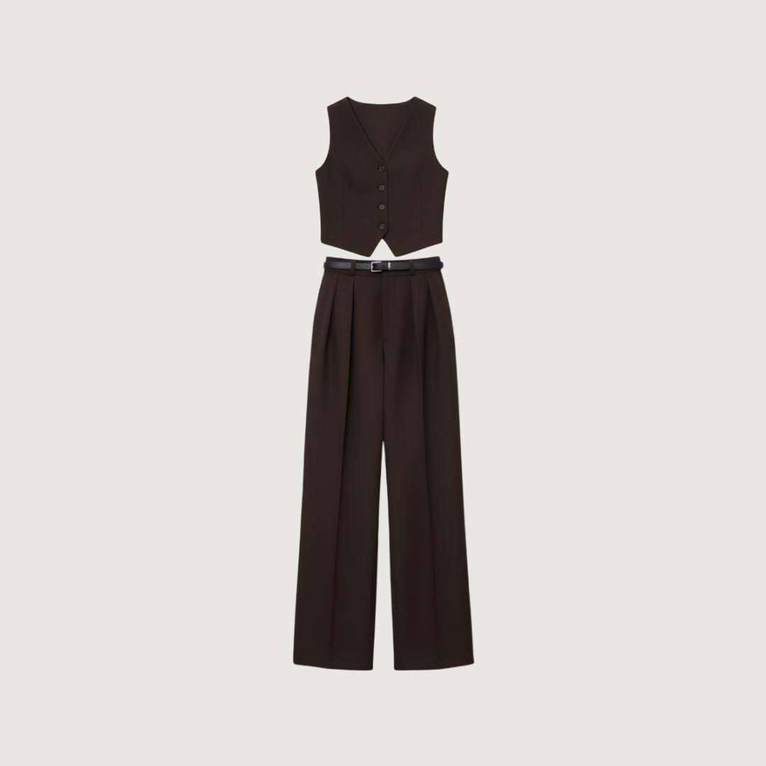 Chaleco Conjunto Formal Cafe