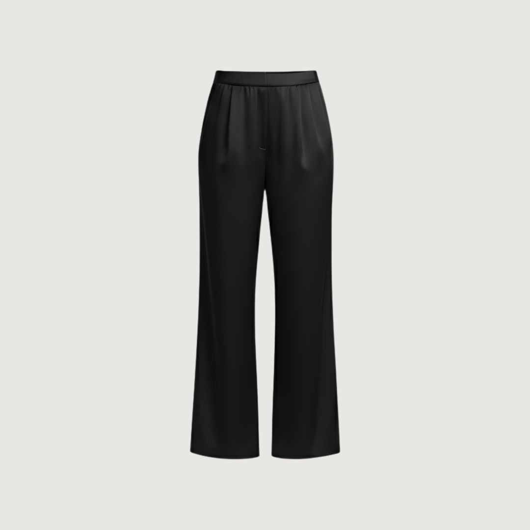 Pantalon Flow Recto Satinado Obsidian