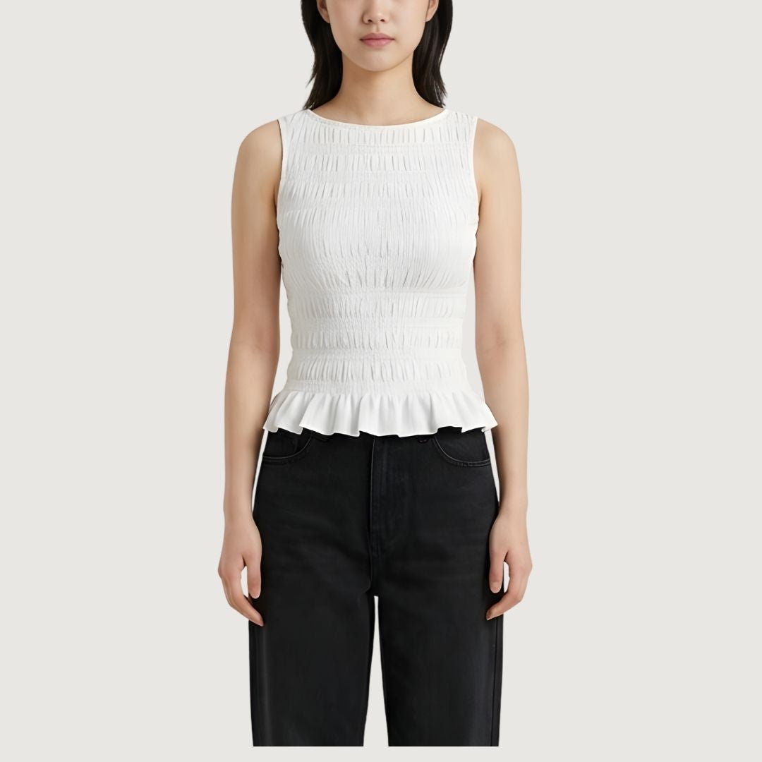 Soft Cloud Ruffle Blouse