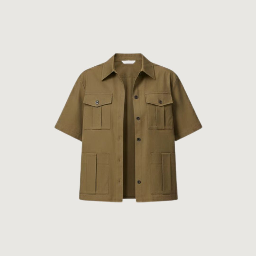 Camisa Conjunto Shorts Largos Khaki