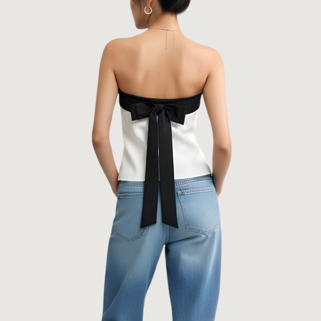 Blusa Strapless Moño