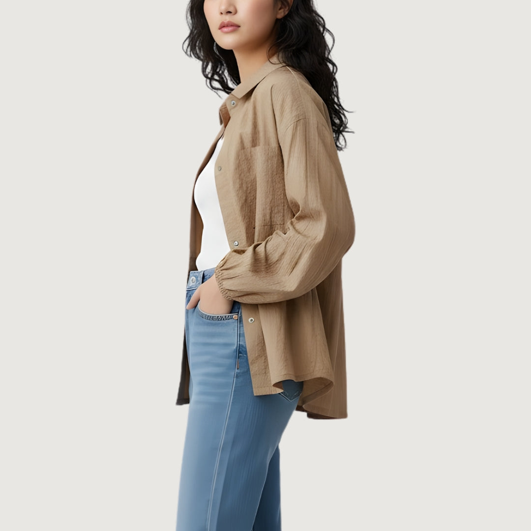 Scrunch Satin Shirt Gold