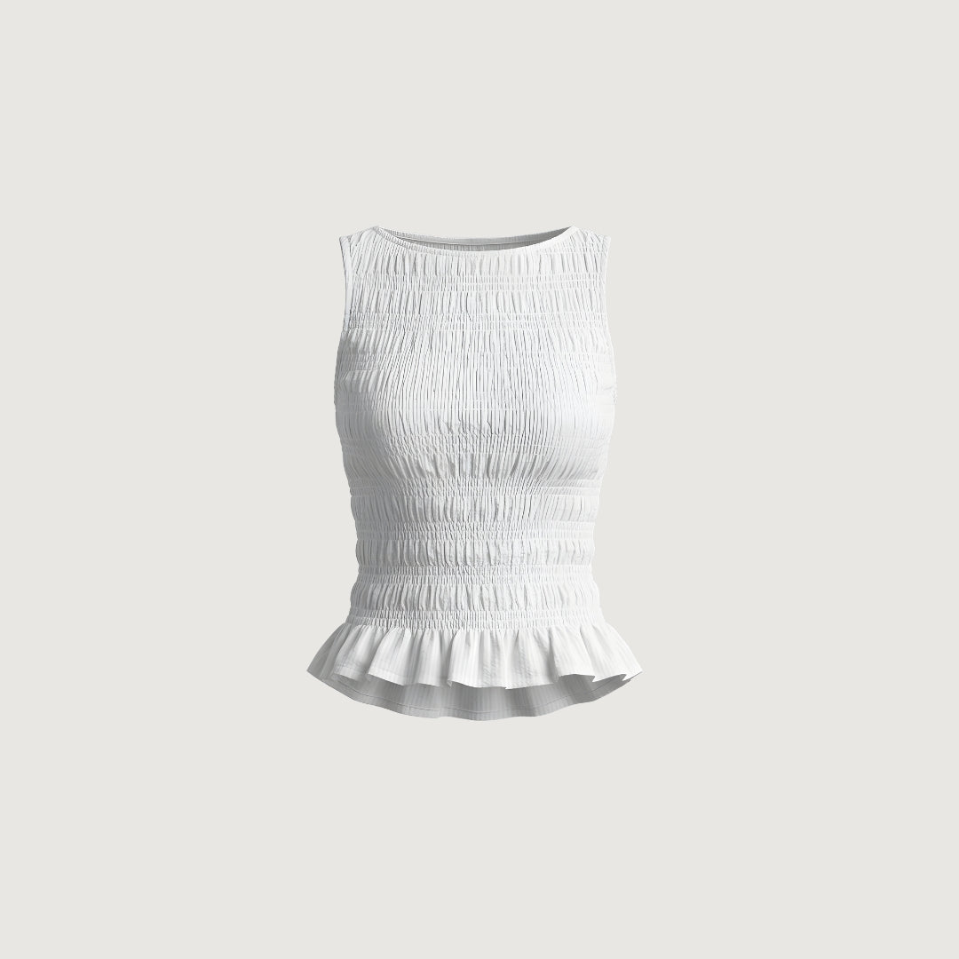Soft Cloud Ruffle Blouse