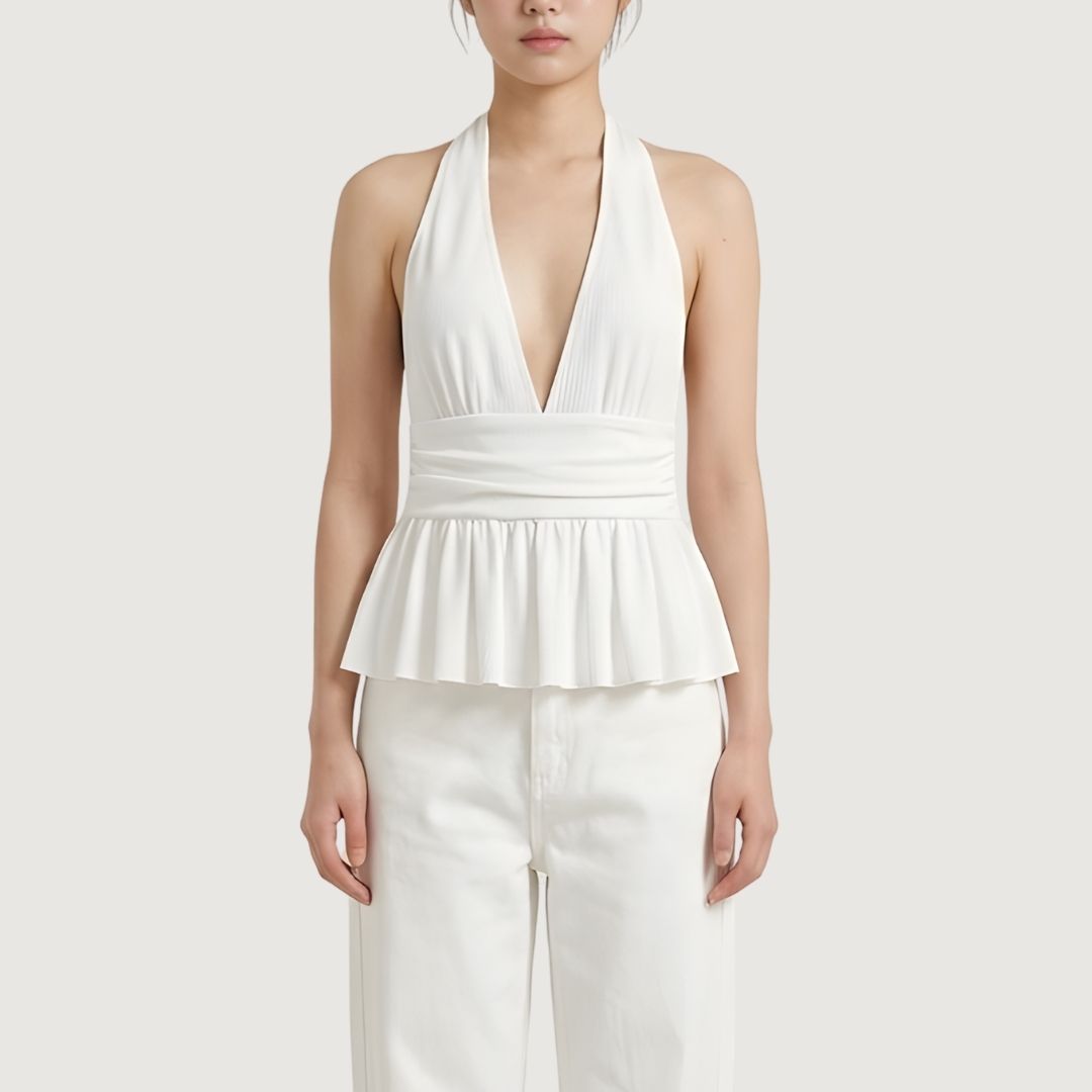 Blanc Ruffle Top