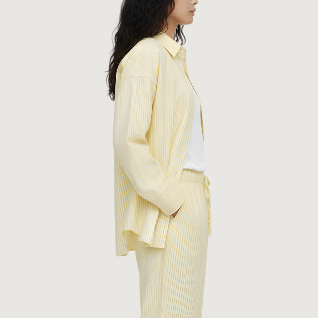 Camisa Conjunto Pijama Stripes Amarillo