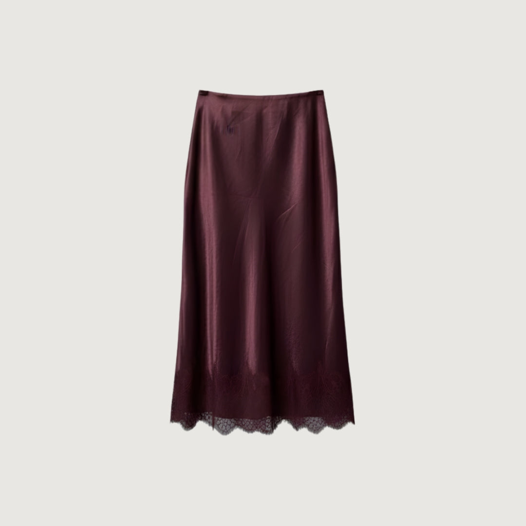 Satin Lace Skirt Bloom