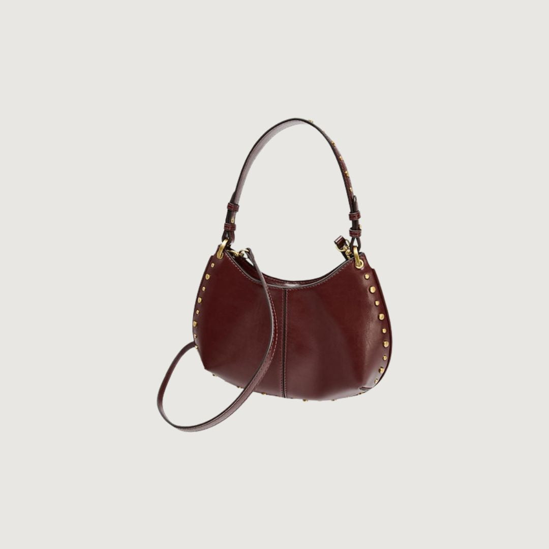 Mini Hobo Burgundy Con Cadena Dorada