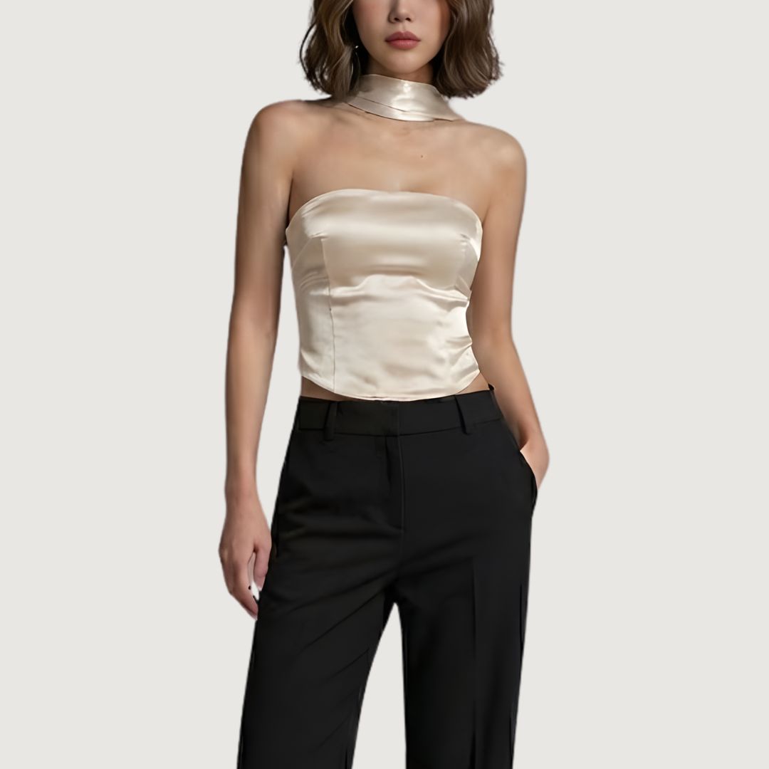 Top Tubo Choker Satinado