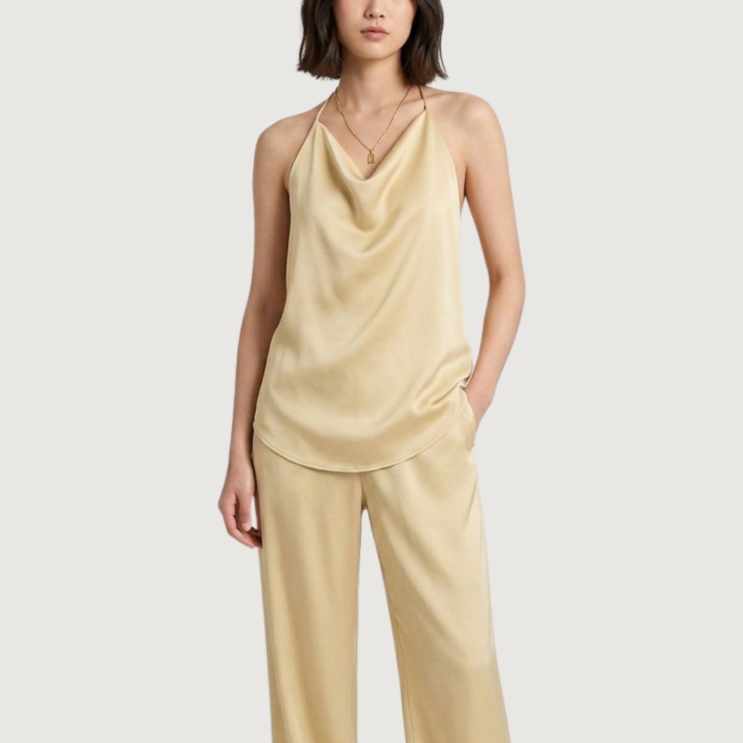 Blusa Satin Golden Flow