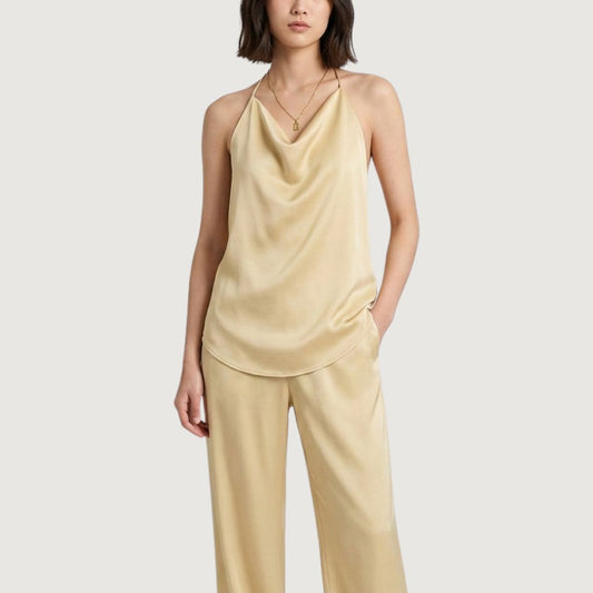 Blusa Satin Golden Flow